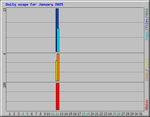 Daily usage for January 2025