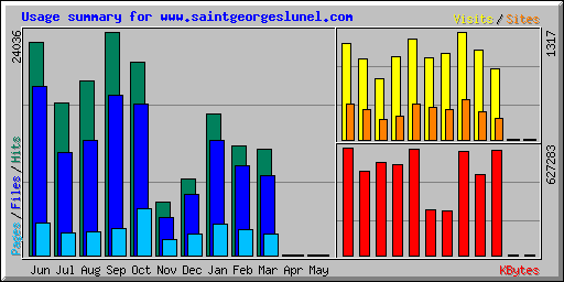 Usage summary for www.saintgeorgeslunel.com